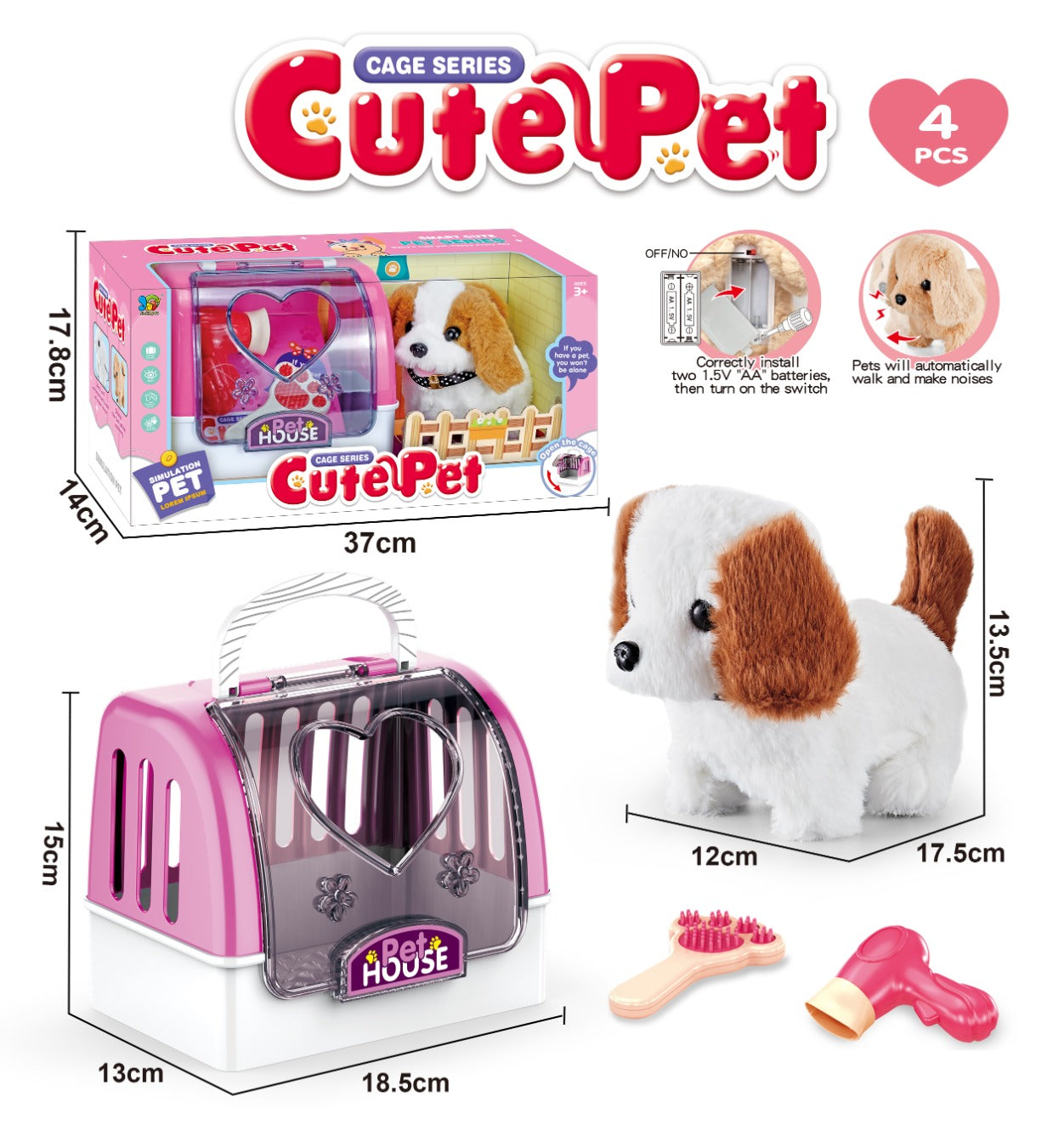 SET DE TRANSPORTE PERRO INTERACTIVO