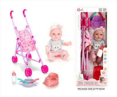 COCHE DE MUÑECA CON ACCESORIOS