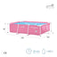 PISCINA DESMONTABLE RECTANGULAR SMALL FRAME FAMILIAR COLOR ROSA 2 METROS
