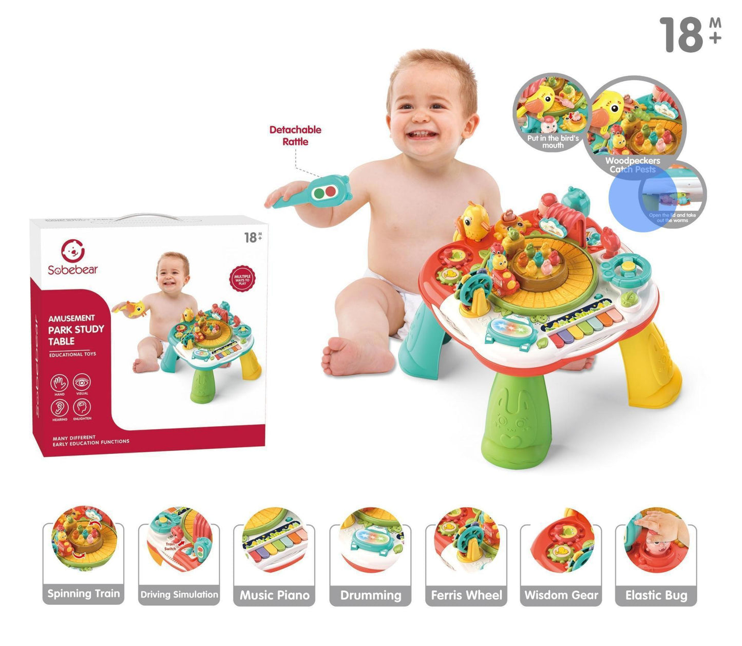 Mesa de Actividades Educativa 7 en 1 para Bebés