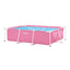 PISCINA DESMONTABLE RECTANGULAR SMALL FRAME FAMILIAR COLOR ROSA 2 METROS